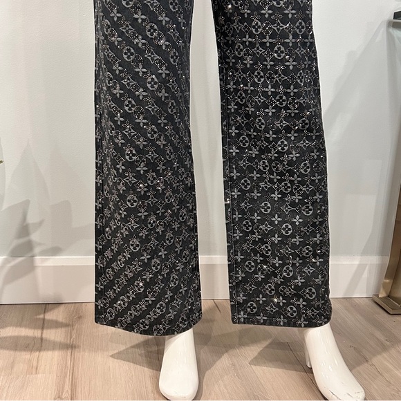 Designer Rep Jeans With Marcasite Rhinestones - Picture 4 of 14